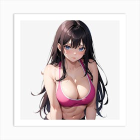 Sexy Anime Gym Girl Art Print