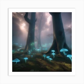 A Mysterious Enchanted Forest Shrouded Image Art Print