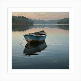 Boat On A Lake Art Print