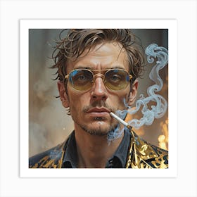 Man Smoking A Cigarette Art Print