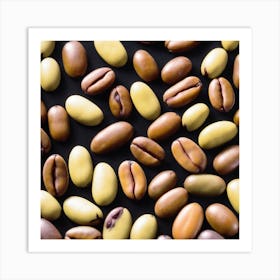 Coffee Beans On Black Background 1 Art Print