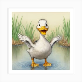 Duck In Water 7 Art Print