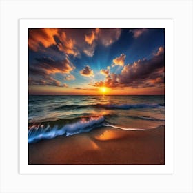 Sunset On The Beach 863 Art Print