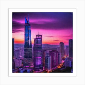 Skyscrapers At Dusk Art Print