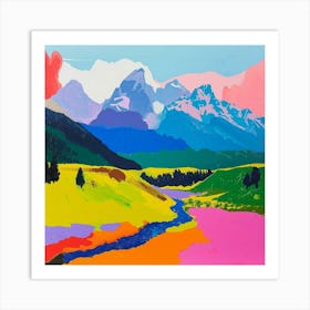 Colourful Abstract Grand Teton National Park Usa 1 Art Print