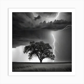 Lightning Tree 14 Art Print