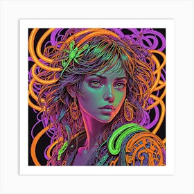 Psychedelic Girl Art Print