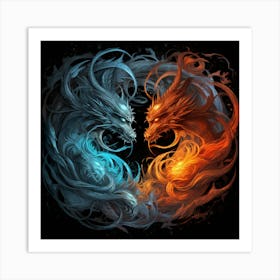 Dragons In A Circle Art Print