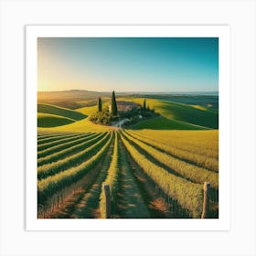 Sunset In Tuscany 1 Art Print