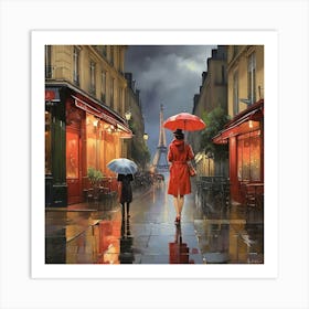 Rainy Night In Paris Art Print 0 Art Print