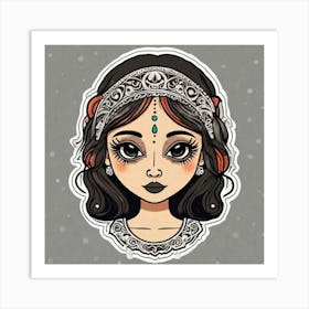 Mexico Sticker 2d Cute Fantasy Dreamy Vector Illustration 2d Flat Centered By Tim Burton Pr (32) Art Print