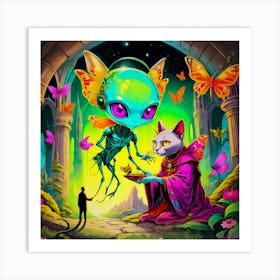 Alien Cat 3 Art Print