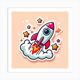 Rocket Sticker Art Print