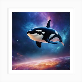 Orca Whale In Space 1 Art Print