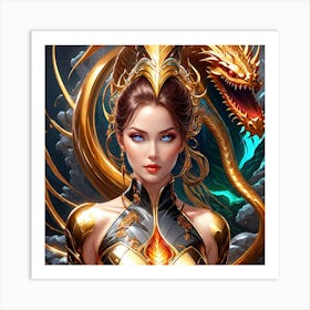 Dragon Girl dgh Art Print