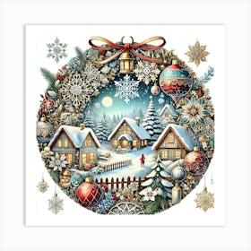 Christmas Village 3 Art Print