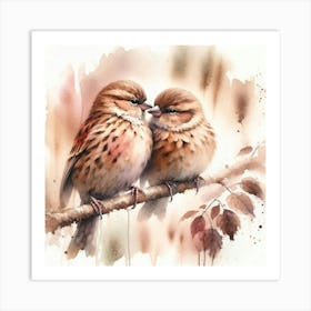 Two Sparrows Art Print