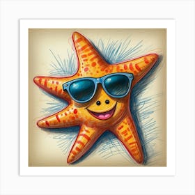 Starfish In Sunglasses Art Print