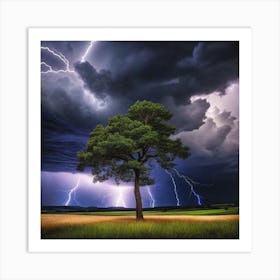 Lightning In The Sky 27 Art Print