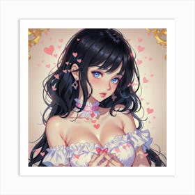 Cute Black Haired Girl(1) Art Print