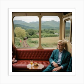 Vintage Train Journey Series: David Hockney Style 7 Art Print