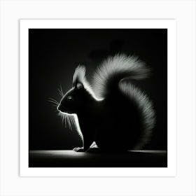 Squirrel In The Dark Art Print