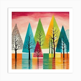 Trees In The Water Art Print