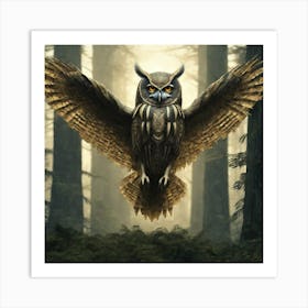 Owl In The Forest 97 Art Print