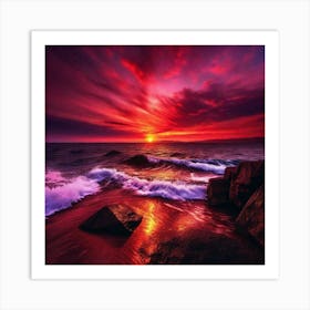 Sunset Over The Ocean 150 Art Print