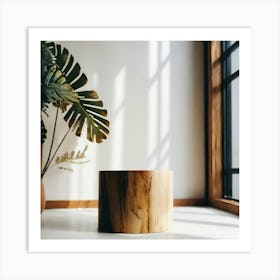 Tree Stump In A Room Art Print