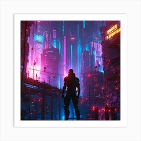 Cyberpunk City 1 Art Print