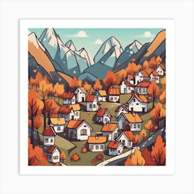 Autumn Village 38 Art Print