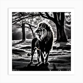 Lion In The Woods Art Print