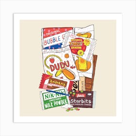 Snacks 2 Square Art Print