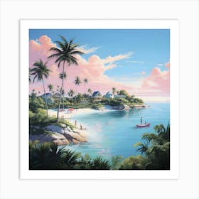 Sunset At The Beach Art Print