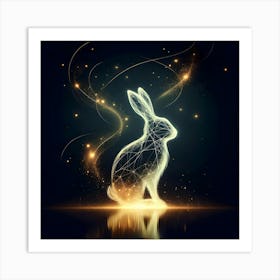 Rabbit In Space Art Print