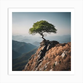 Lone Tree On Top Of Mountain 18 Art Print