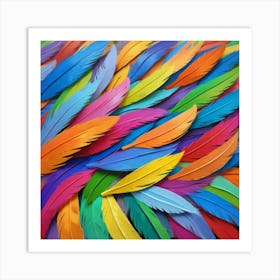 Colorful Feathers 3 Art Print