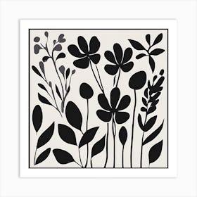 Black And White Flowers Art Print