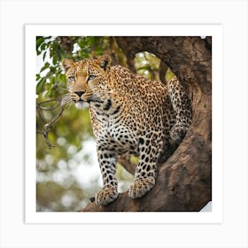 Leopard In Tree Art Print