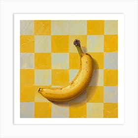 Banana Yellow Checkerboard 1 Art Print