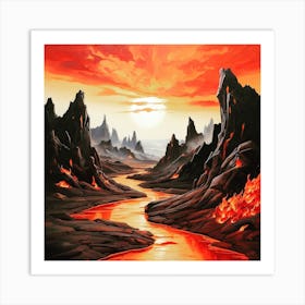 Magma Lake Art Print