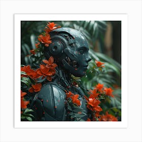 Robot In The Forest Art Print