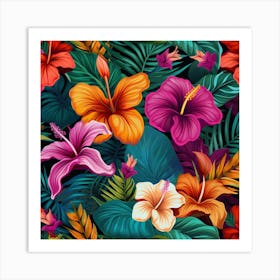 Seamless Tropical Pattern 1 Art Print