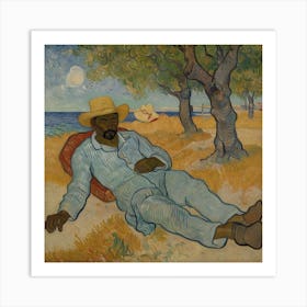 the siesta la siesta by vincent van gogh 2 Art Print