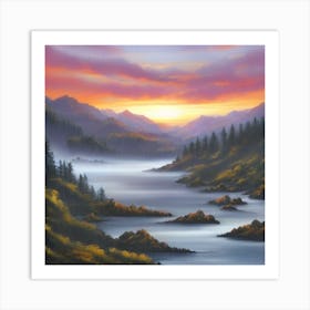 Landscape Painting Hd Hyperrealistic 9 Art Print