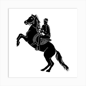 Horse Riding Silhouette Art Print