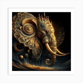 Fractal Elephant Art Print