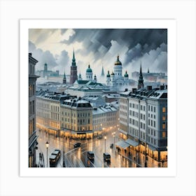 Helsinki City Art Print