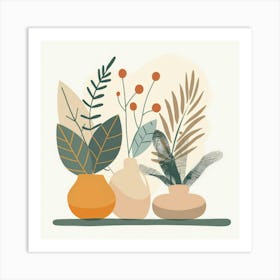 Vases With Plants 2 Art Print